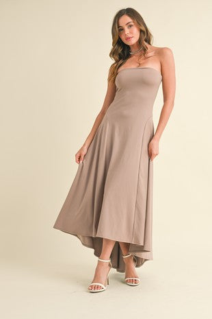 Strapless High Low Maxi Dress