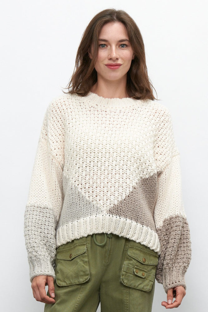 
                      
                        Colorblock Knit Sweater
                      
                    