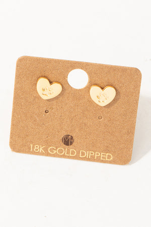 Mini Heart Dog Paw Stud Earrings